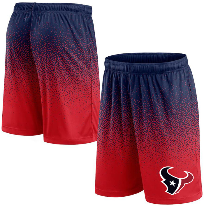 Men's Houston Texans Navy/Red Ombre Shorts